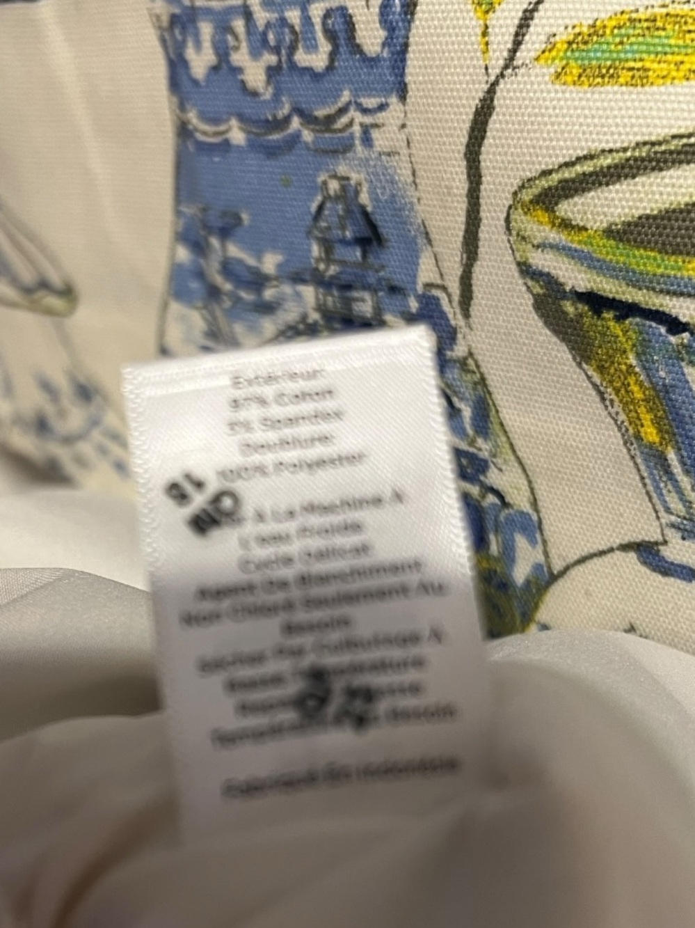 Talbots Petite Watercolor Vases Chinoiserie Print A Line Skirt 6P - Picture 7 of 7